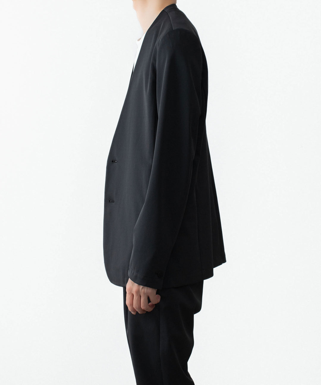 ATTACHMENT / EXCLUSIVE ITEMアタッチメントのLUCA MATTE TWIST COLLARLESS JKT - BLACKの公式通販サイトsession福岡セレクトショップ