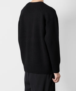 ATTACHMENT アタッチメントのBRITISH WO KNIT CREWNECK  PULLOVER - BLACK 公式通販サイトsession福岡セレクトショップ