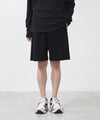 【 ATTACHMENT 】COTTON DOUBLE FACE EASY SHORTS - BLACK