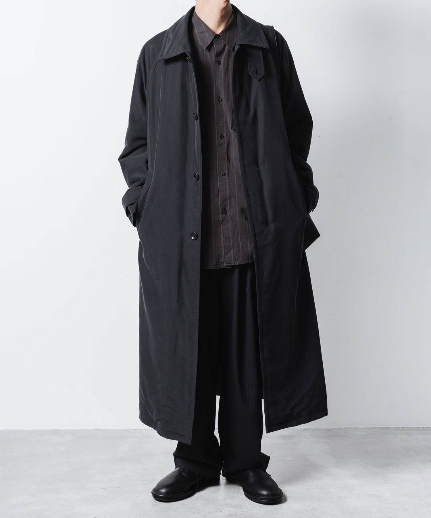 VEIN ヴェインのFIBRIL POPLIN PADDING BALMACAAN COAT - BLACKの公式通販サイトsession福岡セレクトショップ