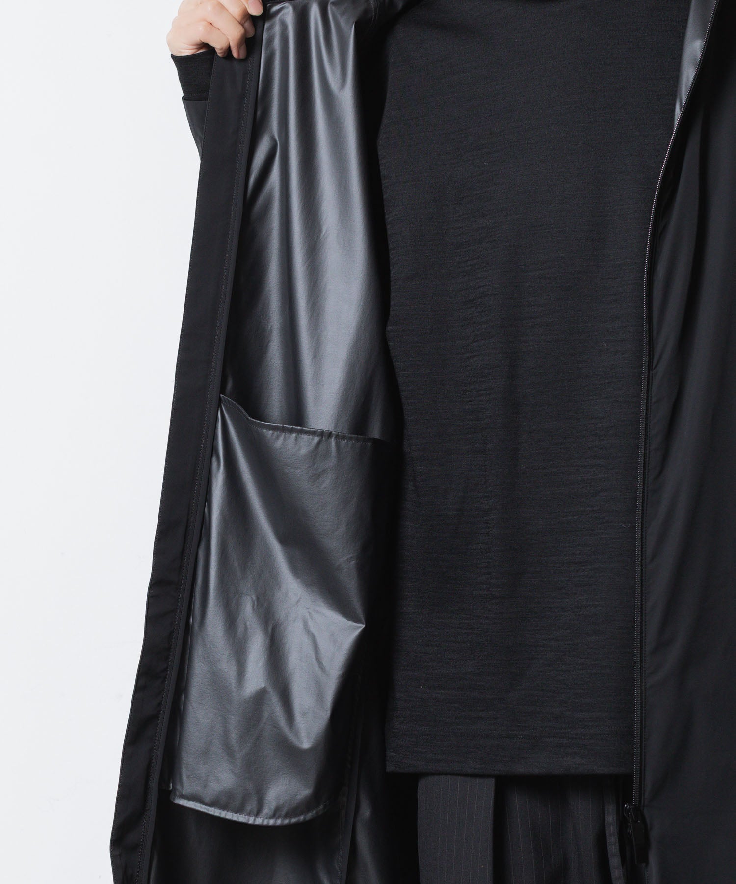 ATTACHMENT アタッチメントのNY 2LAYER STRETCH LIGHT HOODED COAT - BLACKの公式通販サイトsession福岡セレクトショップ