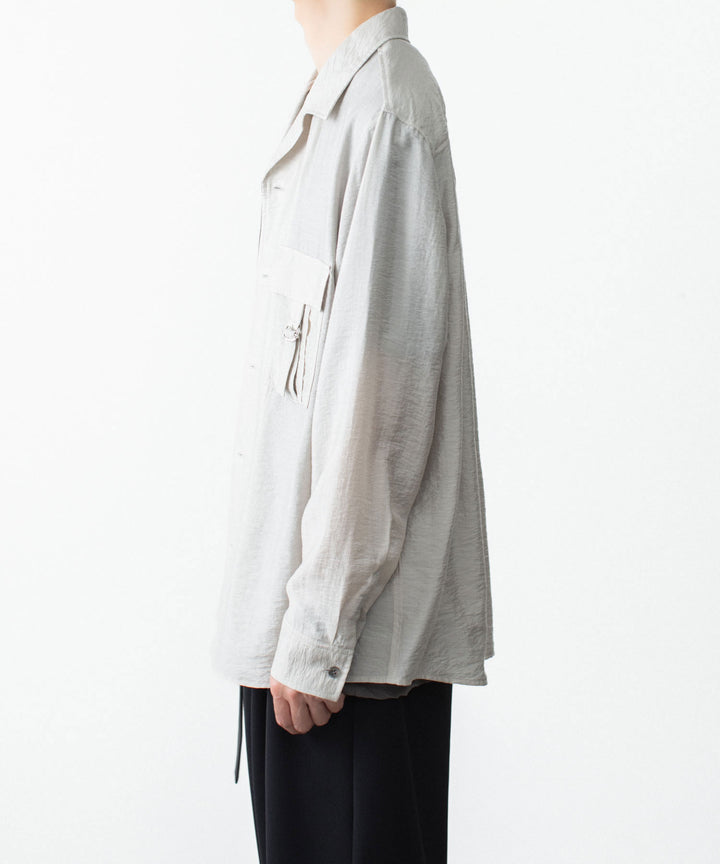 ATTACHMENT アタッチメントのLY/SI LAWN PATCH POCKET OPEN COLLAR L/S SHIRT - L.KH GRAYの公式通販サイトsession福岡セレクトショップ