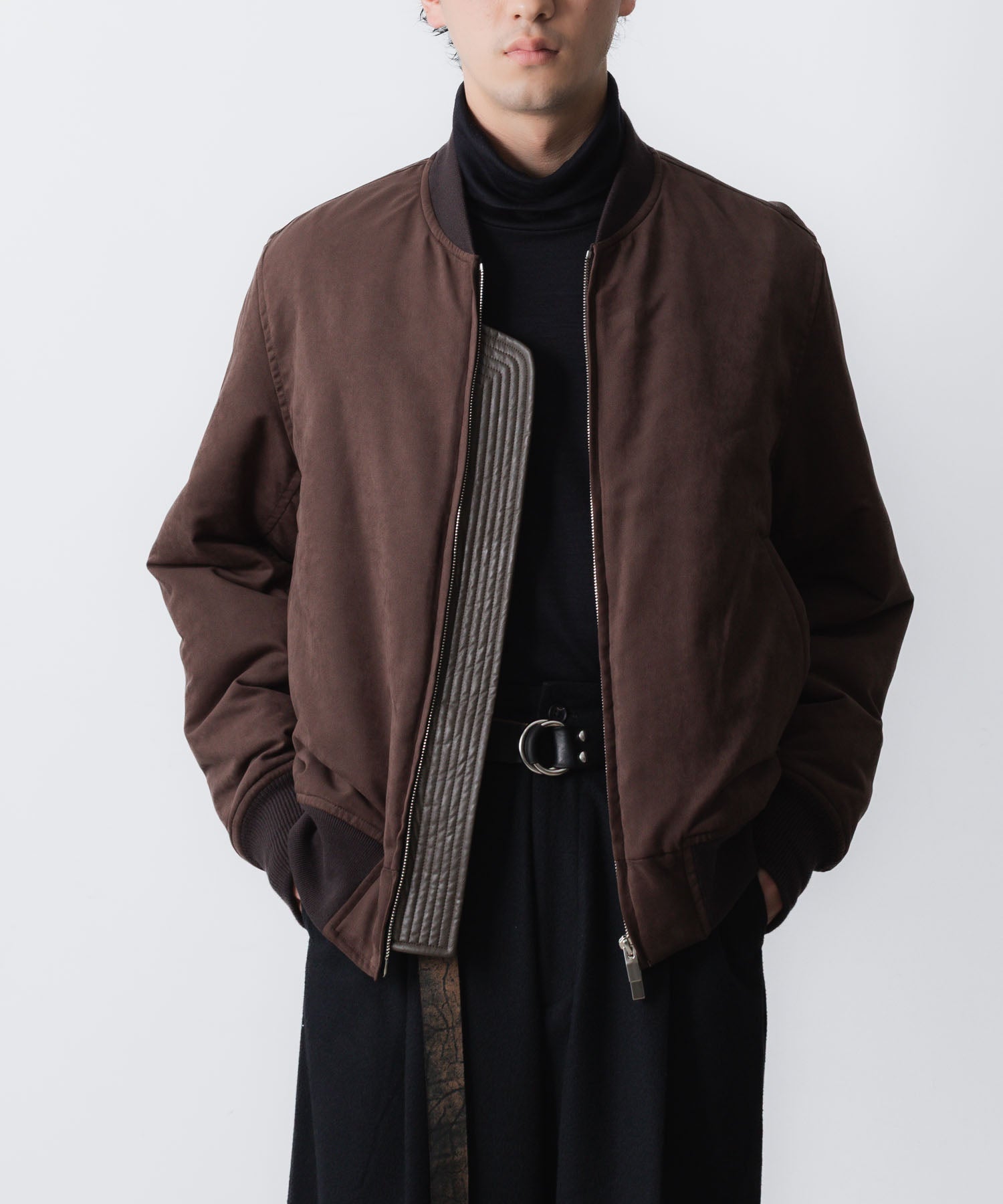 VEIN ヴェインのSYNTHETIC SUEDE LEATHER BOMBER JKT - BROWNの公式通販サイトsession福岡セレクトショップ