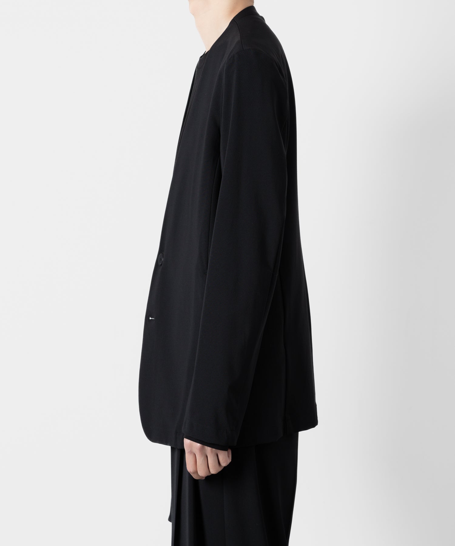 ATTACHMENT アタッチメントのNY/CO STRETCH JERSEY COLLARLESS JACKET - BLACK 公式通販サイトsession福岡セレクトショップ