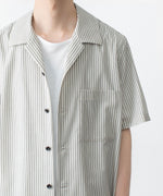 画像をギャラリービューアに読み込む, ATTACHMENT アタッチメントのWO/PE STRIPE OPEN COLLAR S/S SHIRT - S.GRAYの公式通販サイトsession福岡セレクトショップ
