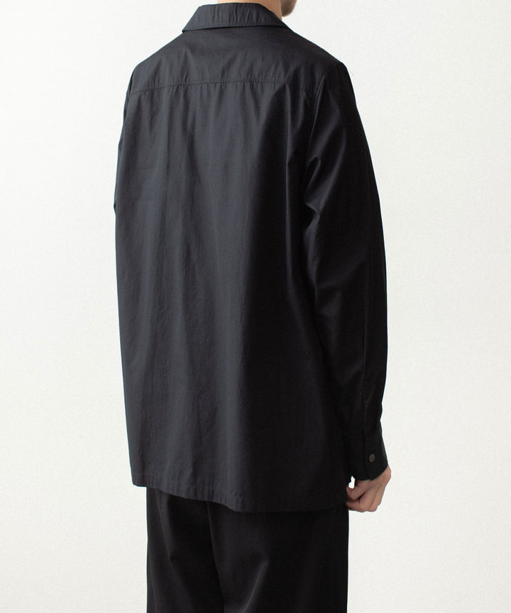 ATTACHMENT アタッチメントの140/2 GIZA BROAD PIERCED L/S SHIRT - BLACKの公式通販サイトsession福岡セレクトショップ