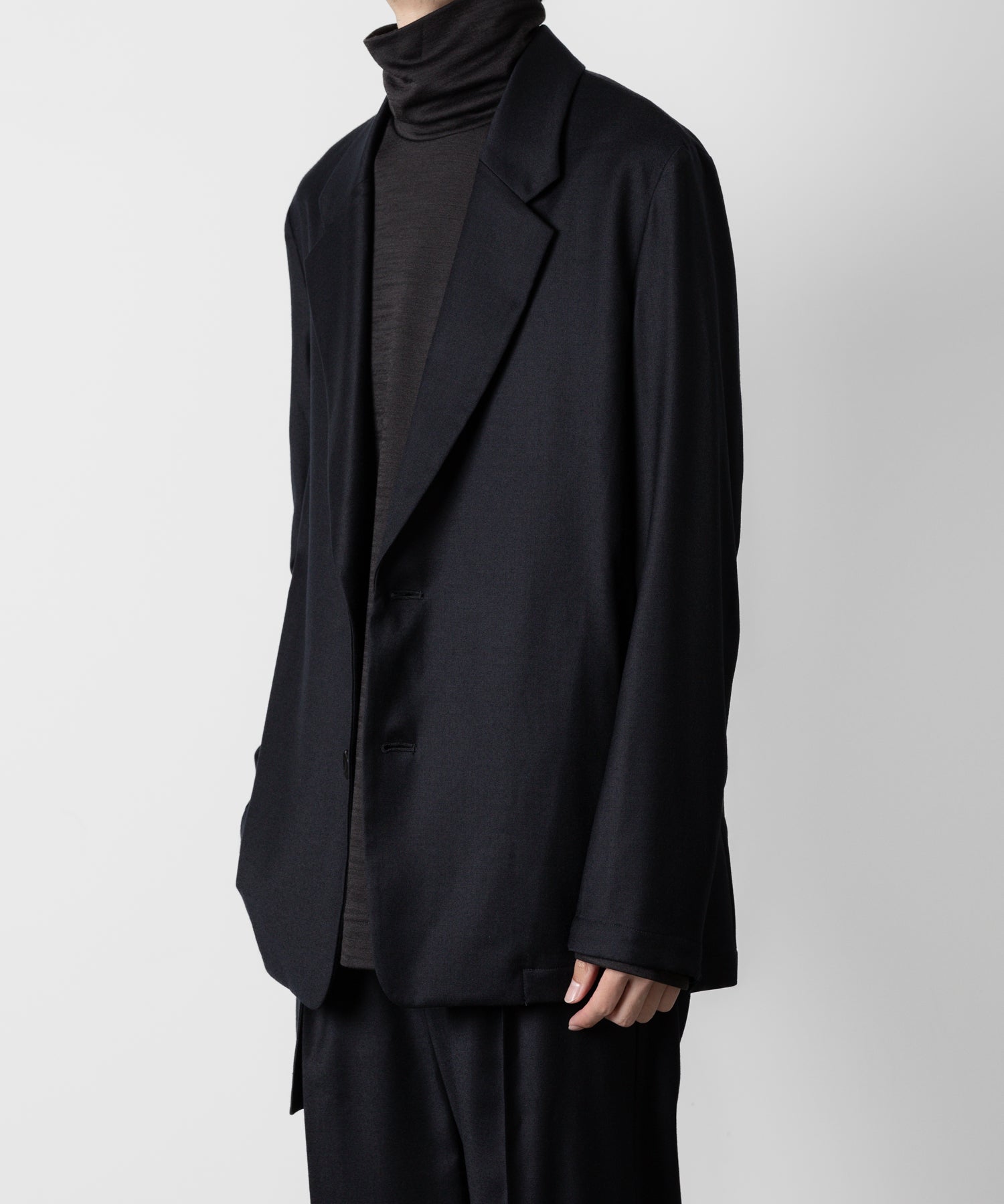 ATTACHMENT アタッチメントのWASHABLE WO/PE STRETCH SAXONY OVERSIZED LIGHT JACKET - NAVY 公式通販サイトsession福岡セレクトショップ