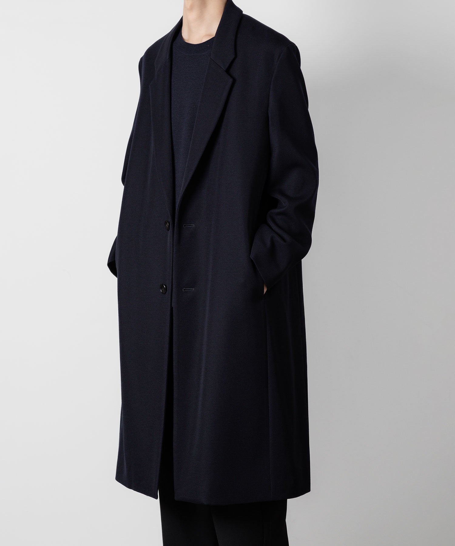 【 ATTACHMENT 】2/48 WO KERSEY OVERSIZED CHESTER COAT - NAVY