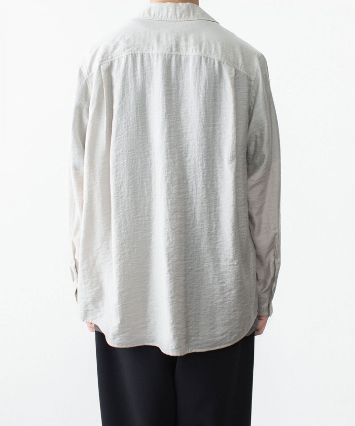 ATTACHMENT アタッチメントのLY/SI LAWN PATCH POCKET OPEN COLLAR L/S SHIRT - L.KH GRAYの公式通販サイトsession福岡セレクトショップ