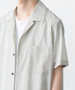 画像をギャラリービューアに読み込む, ATTACHMENT アタッチメントのWO/PE STRIPE OPEN COLLAR S/S SHIRT - S.GRAYの公式通販サイトsession福岡セレクトショップ
