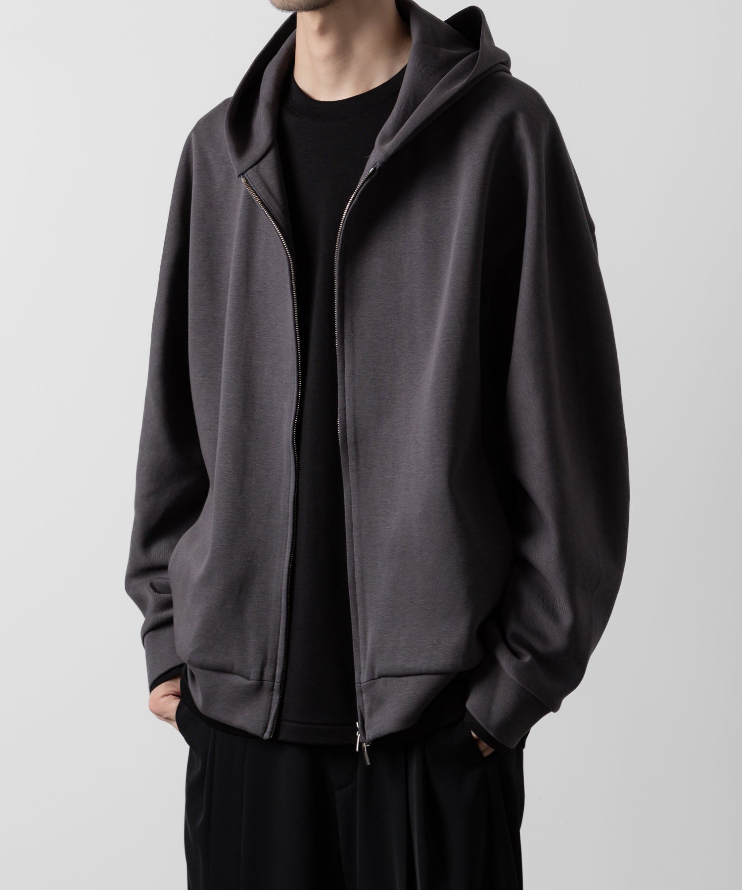 ATTACHMENT アタッチメントのCO/PE DOUBLE KNIT ZIP UP HOODIE - D.GRAY 公式通販サイトsession福岡セレクトショップ