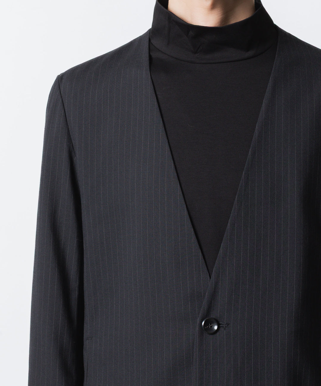 ATTACHMENT アタッチメントのT/W/SI STRETCH GABARDINE COLLARLESS JKT - S.BLACKの公式通販サイトsession福岡セレクトショップ
