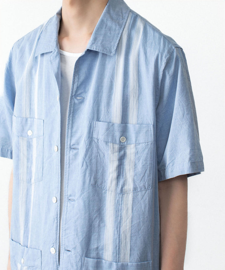 ATTACHMENT アタッチメントのCO/TEN JACQUARD LAWN GUAYABERA SHIRT - S.BLUEの公式通販サイトsession福岡セレクトショップ