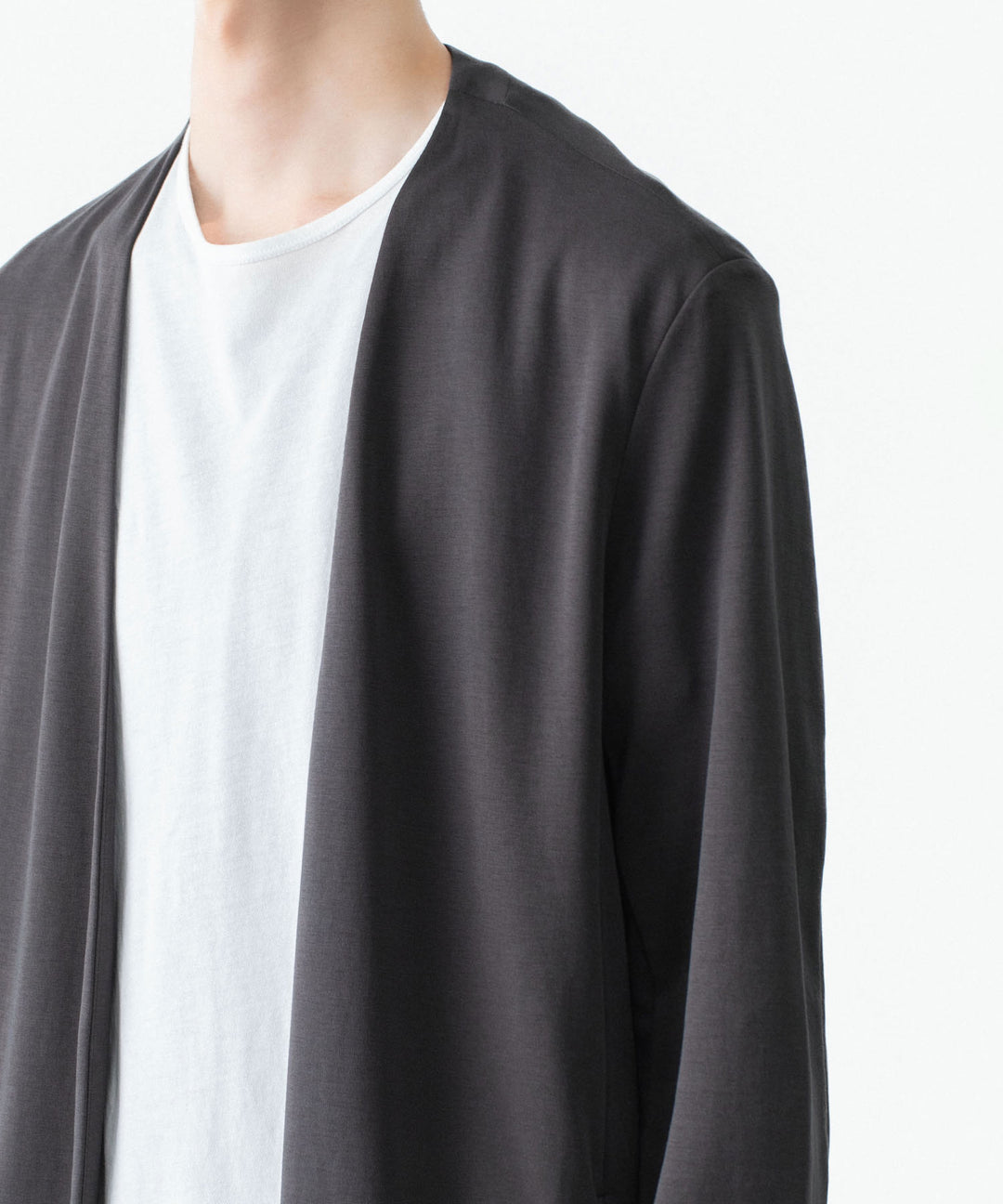 ATTACHMENT アタッチメントのCOTTON DOUBLE FACE COLLARLESS CARDIGAN - D.GRAYの公式通販サイトsession福岡セレクトショップ