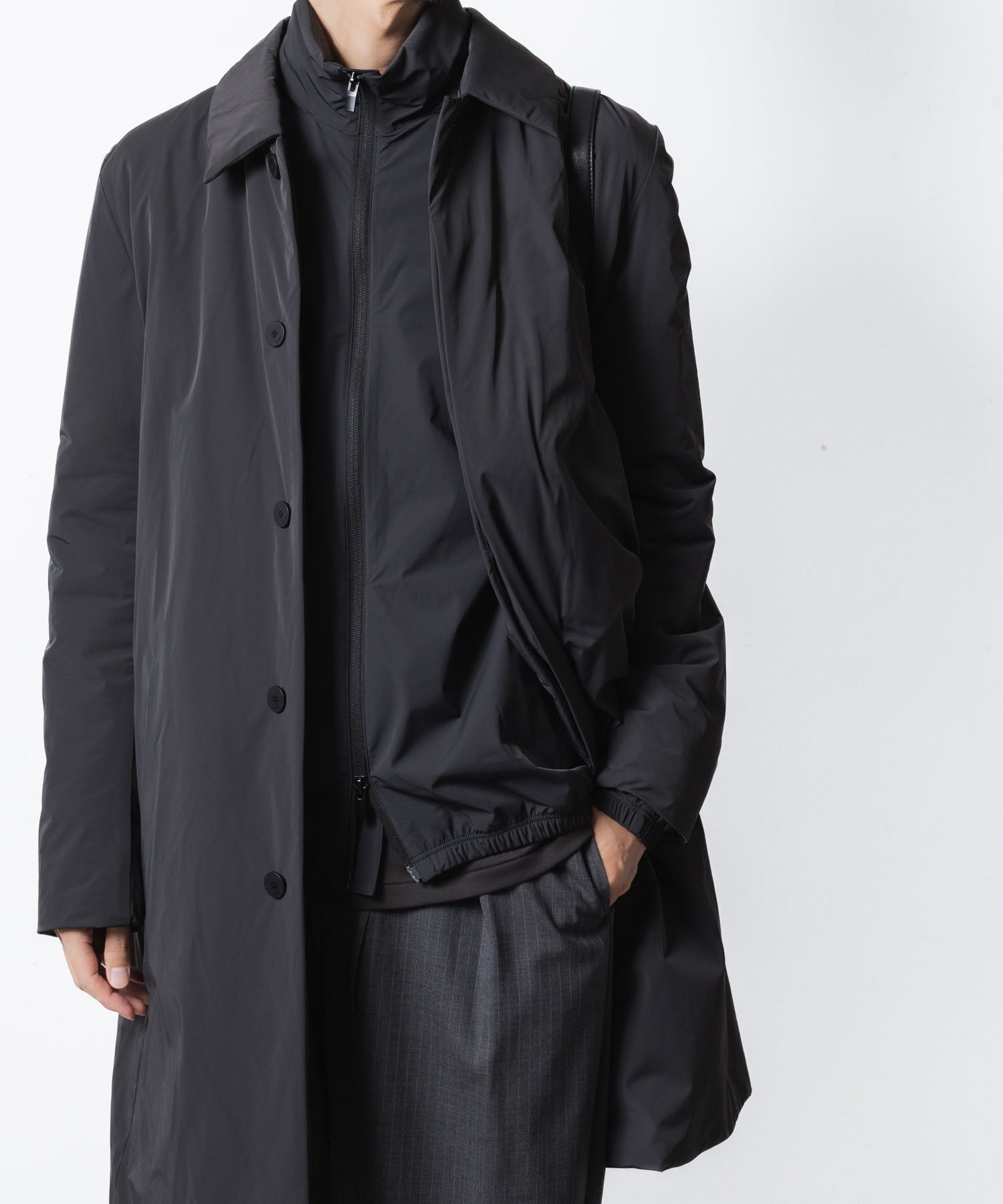 【 ATTACHMENT 】NY 2LAYER STRETCH LIGHT BLOUSON - D.GRAY