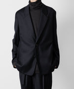 画像をギャラリービューアに読み込む, ATTACHMENT アタッチメントのWASHABLE WO/PE STRETCH SAXONY OVERSIZED LIGHT JACKET - NAVY 公式通販サイトsession福岡セレクトショップ
