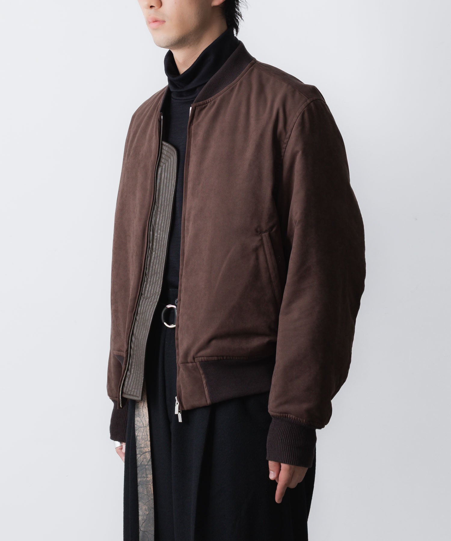 VEIN ヴェインのSYNTHETIC SUEDE LEATHER BOMBER JKT - BROWNの公式通販サイトsession福岡セレクトショップ