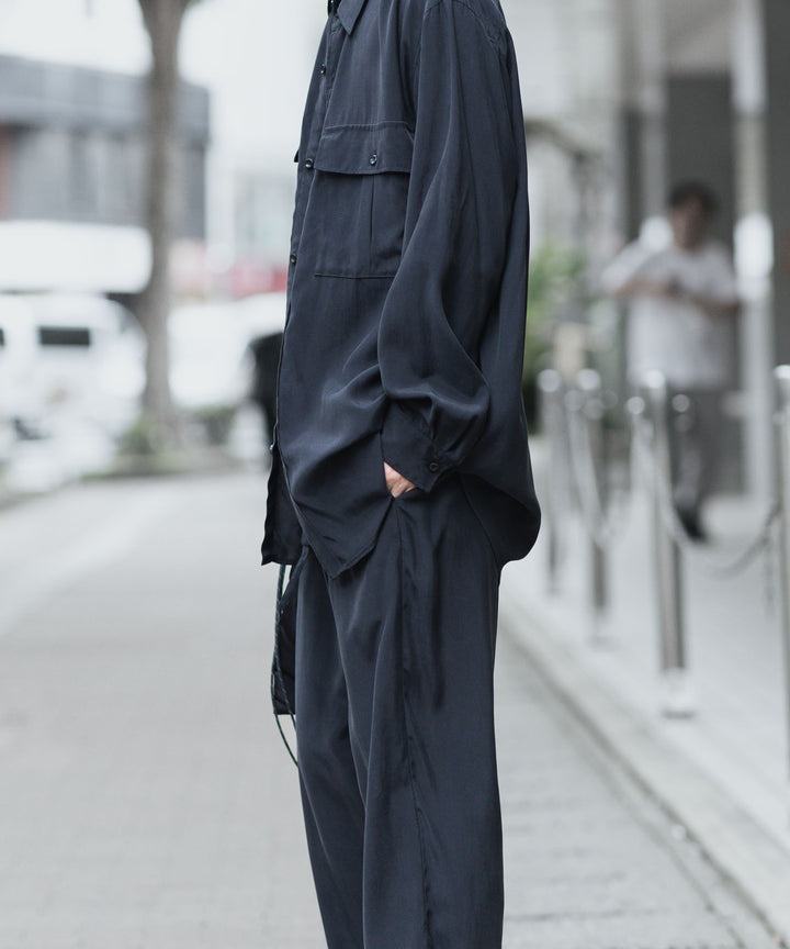 ATTACHMENT アタッチメントのCU/RY FIBRIL TAFFETA PATCH POCKET L/S SHIRT - BLACKの公式通販サイトsession福岡セレクトショップ