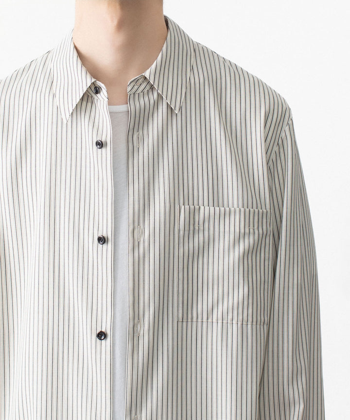 ATTACHMENT アタッチメントのWO/PE STRIPE L/S SHIRT - S.GRAYの公式通販サイトsession福岡セレクトショップ