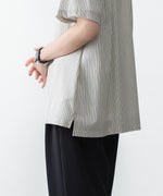 画像をギャラリービューアに読み込む, ATTACHMENT アタッチメントのWO/PE STRIPE OPEN COLLAR S/S SHIRT - S.GRAYの公式通販サイトsession福岡セレクトショップ
