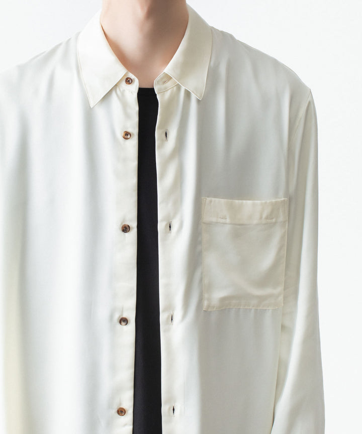ATTACHMENT アタッチメントのCU/PE FIBRIL SATIN L/S SHIRT - OFF WHITEの公式通販サイトsession福岡セレクトショップ