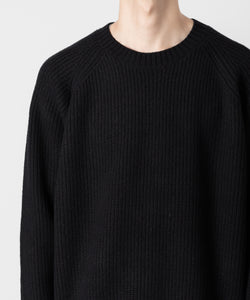 ATTACHMENT アタッチメントのBRITISH WO KNIT CREWNECK  PULLOVER - BLACK 公式通販サイトsession福岡セレクトショップ