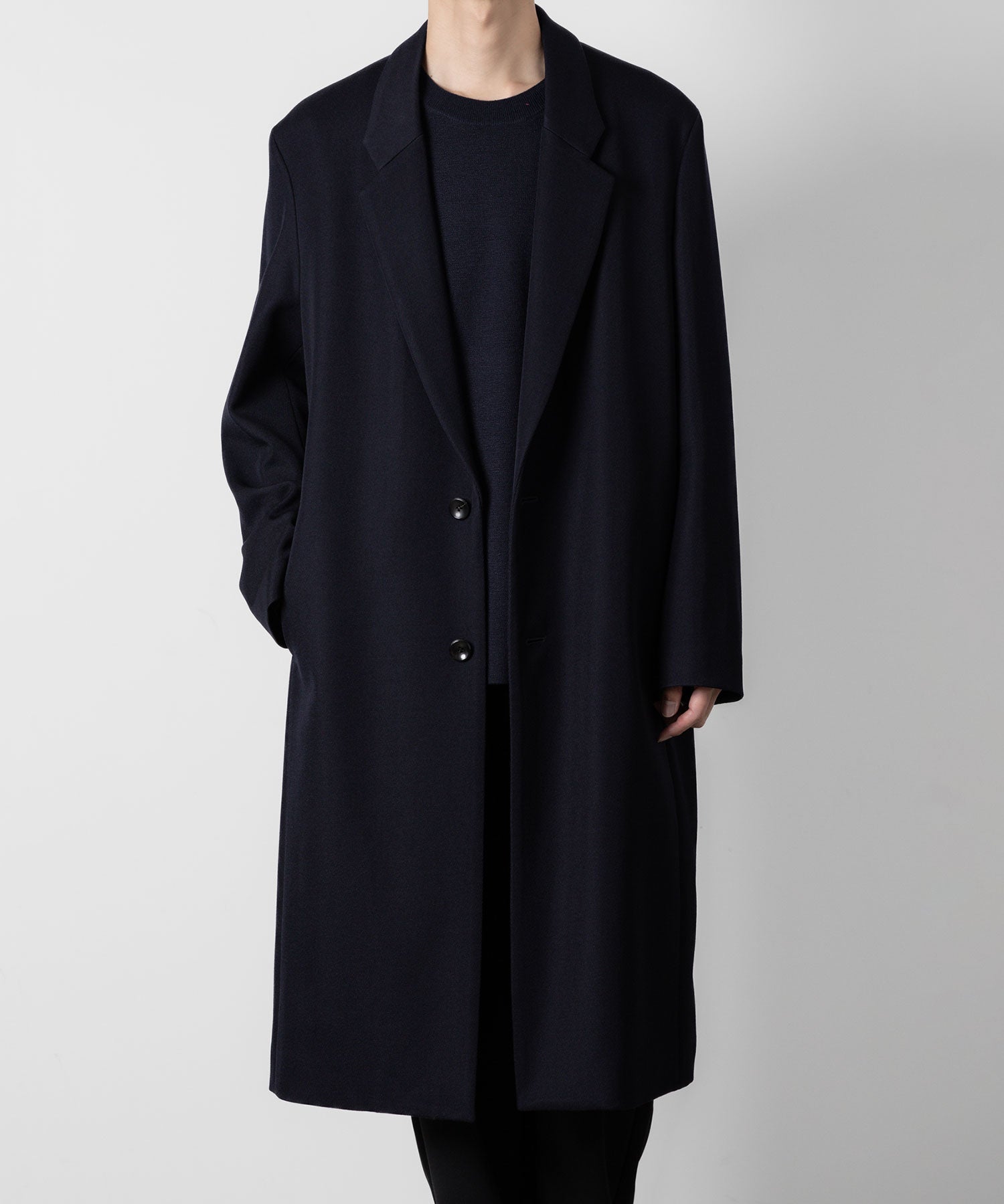 ATTACHMENT アタッチメントの2/48 WO KERSEY OVERSIZED CHESTER COAT - NAVY 公式通販サイトsession福岡セレクトショップ