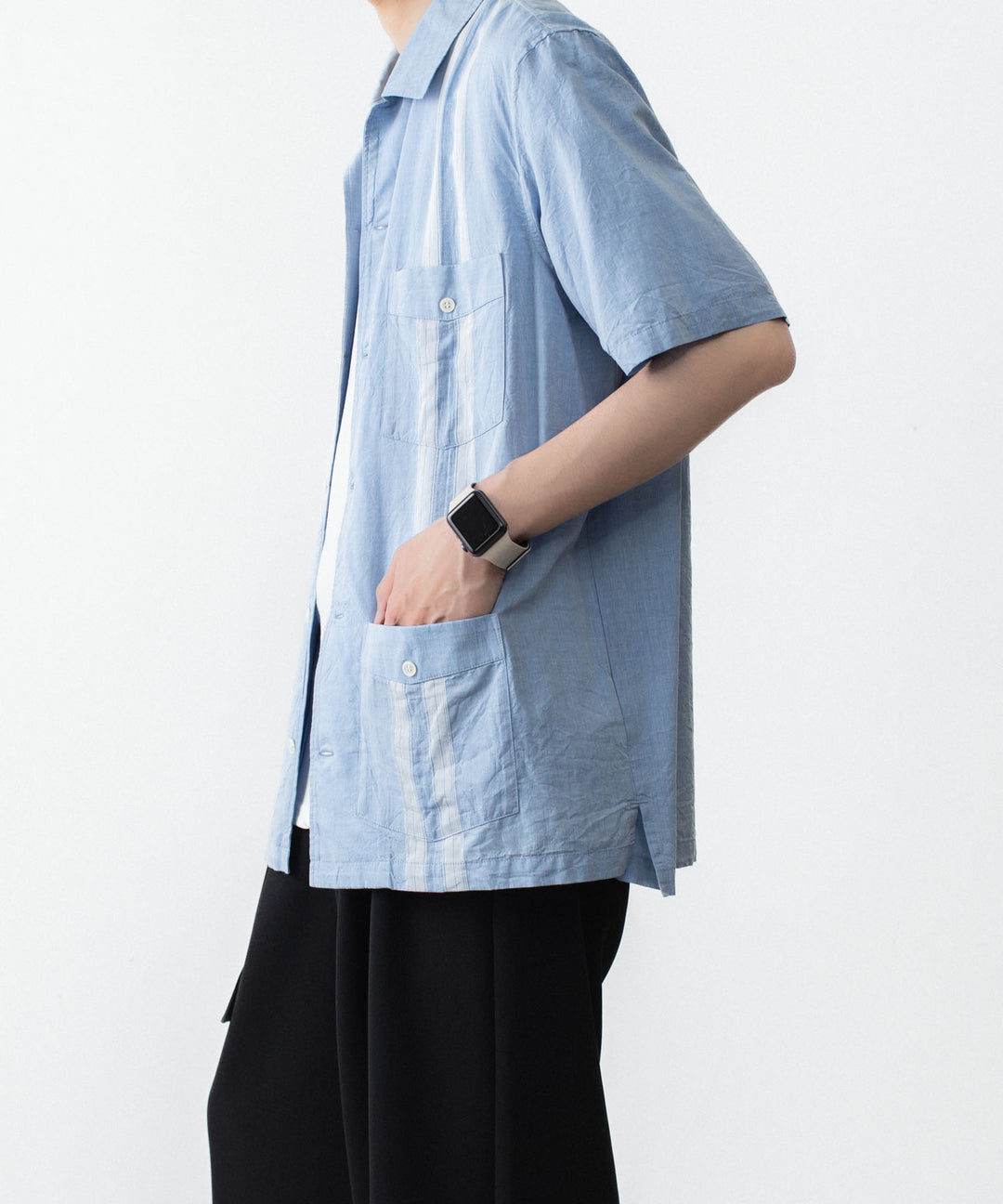 ATTACHMENT アタッチメントのCO/TEN JACQUARD LAWN GUAYABERA SHIRT - S.BLUEの公式通販サイトsession福岡セレクトショップ