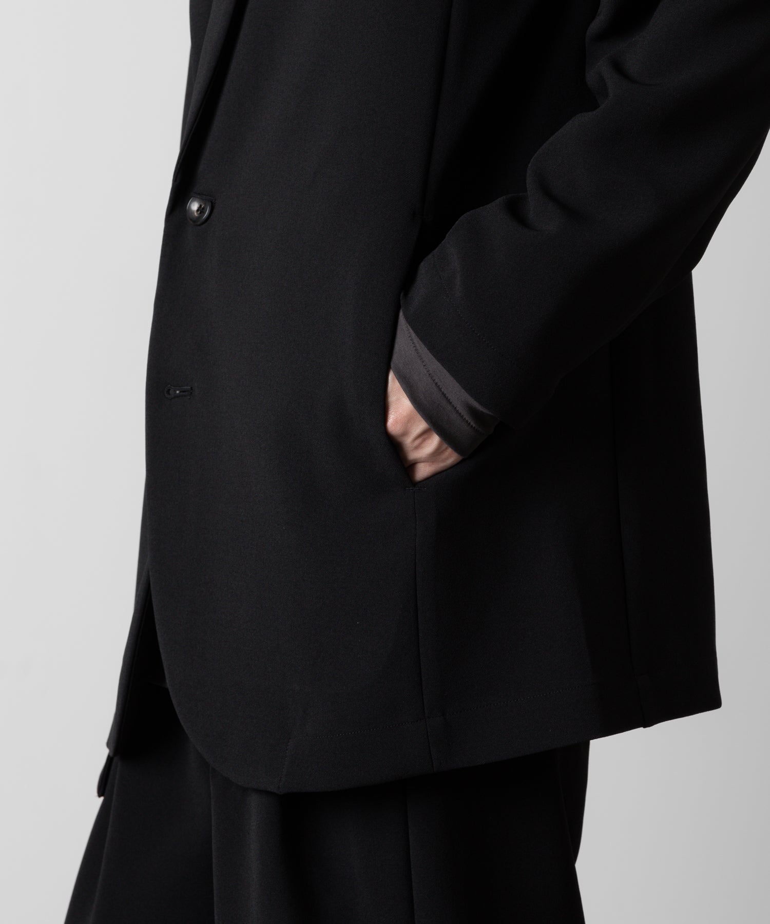 ATTACHMENT アタッチメントのPE STRETCH DOUBLE CLOTH OVERSIZED 2B JACKET - BLACK 公式通販サイトsession福岡セレクトショップ