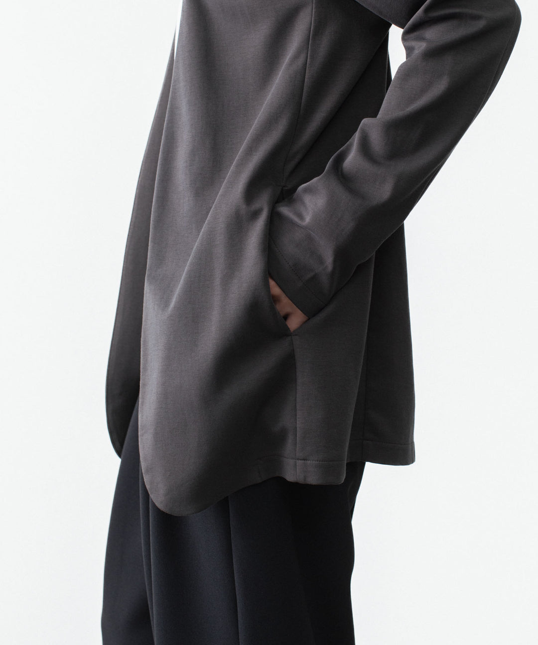 ATTACHMENT アタッチメントのCOTTON DOUBLE FACE COLLARLESS CARDIGAN - D.GRAYの公式通販サイトsession福岡セレクトショップ