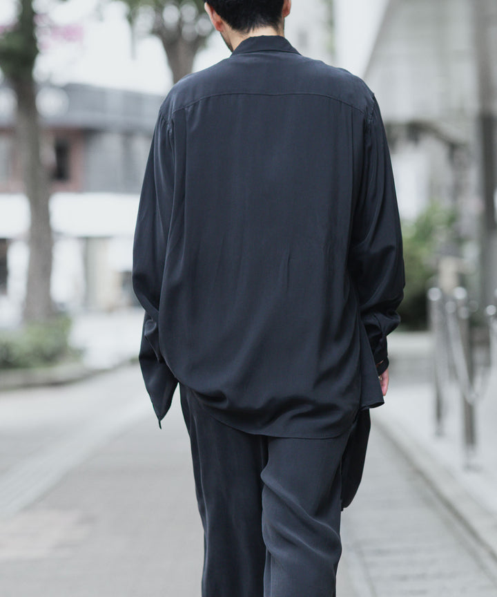 ATTACHMENT アタッチメントのCU/RY FIBRIL TAFFETA PATCH POCKET L/S SHIRT - BLACKの公式通販サイトsession福岡セレクトショップ