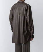 画像をギャラリービューアに読み込む, VEIN-ヴェイン SYNTHETIC LEATHER L/S SHIRTのBROWN 公式通販サイトsession福岡セレクトショップ
