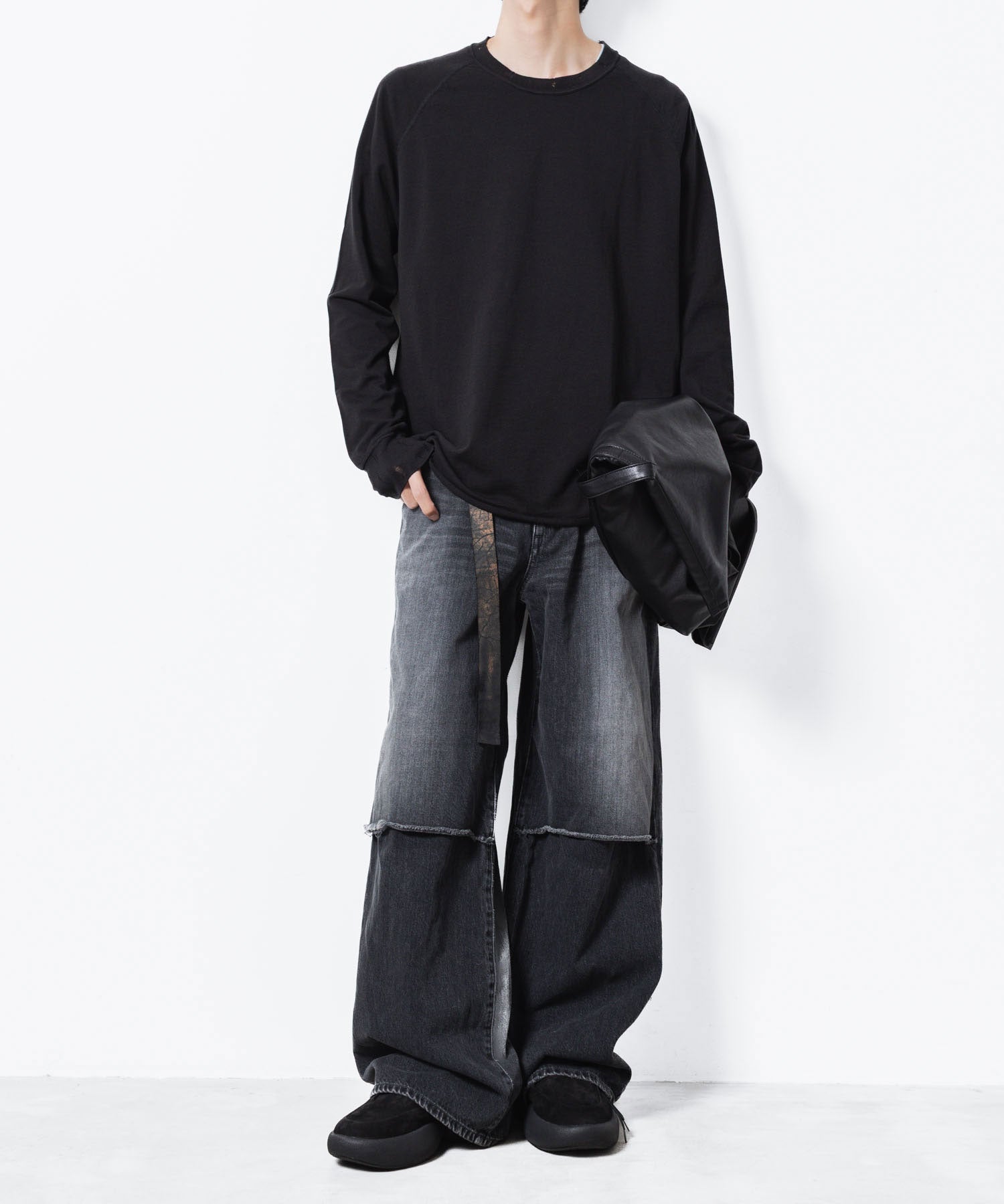 VEIN ヴェインの11OZ DENIM CUT OFF BAGGY TROUSERS - BLACKの公式通販サイトsession福岡セレクトショップ