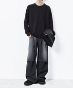 画像をギャラリービューアに読み込む, VEIN ヴェインの11OZ DENIM CUT OFF BAGGY TROUSERS - BLACKの公式通販サイトsession福岡セレクトショップ
