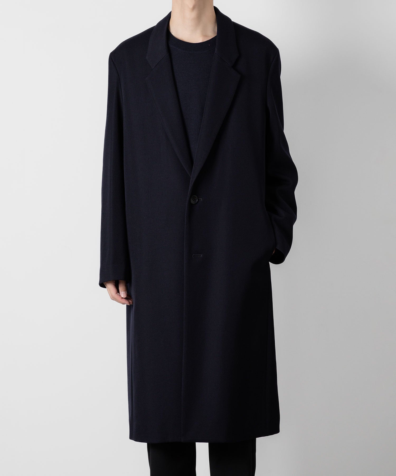 ATTACHMENT アタッチメントの2/48 WO KERSEY OVERSIZED CHESTER COAT - NAVY 公式通販サイトsession福岡セレクトショップ