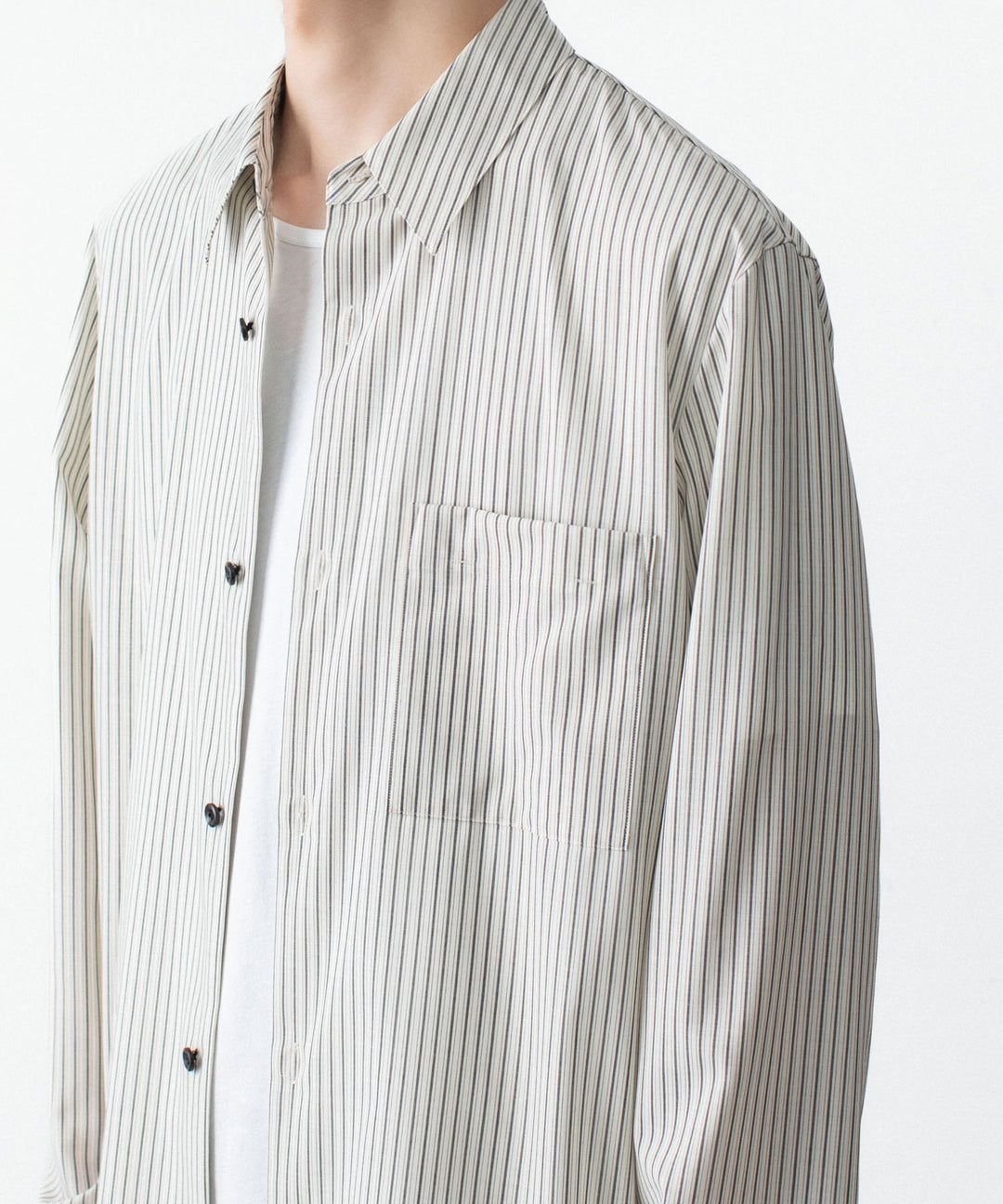 ATTACHMENT アタッチメントのWO/PE STRIPE L/S SHIRT - S.GRAYの公式通販サイトsession福岡セレクトショップ