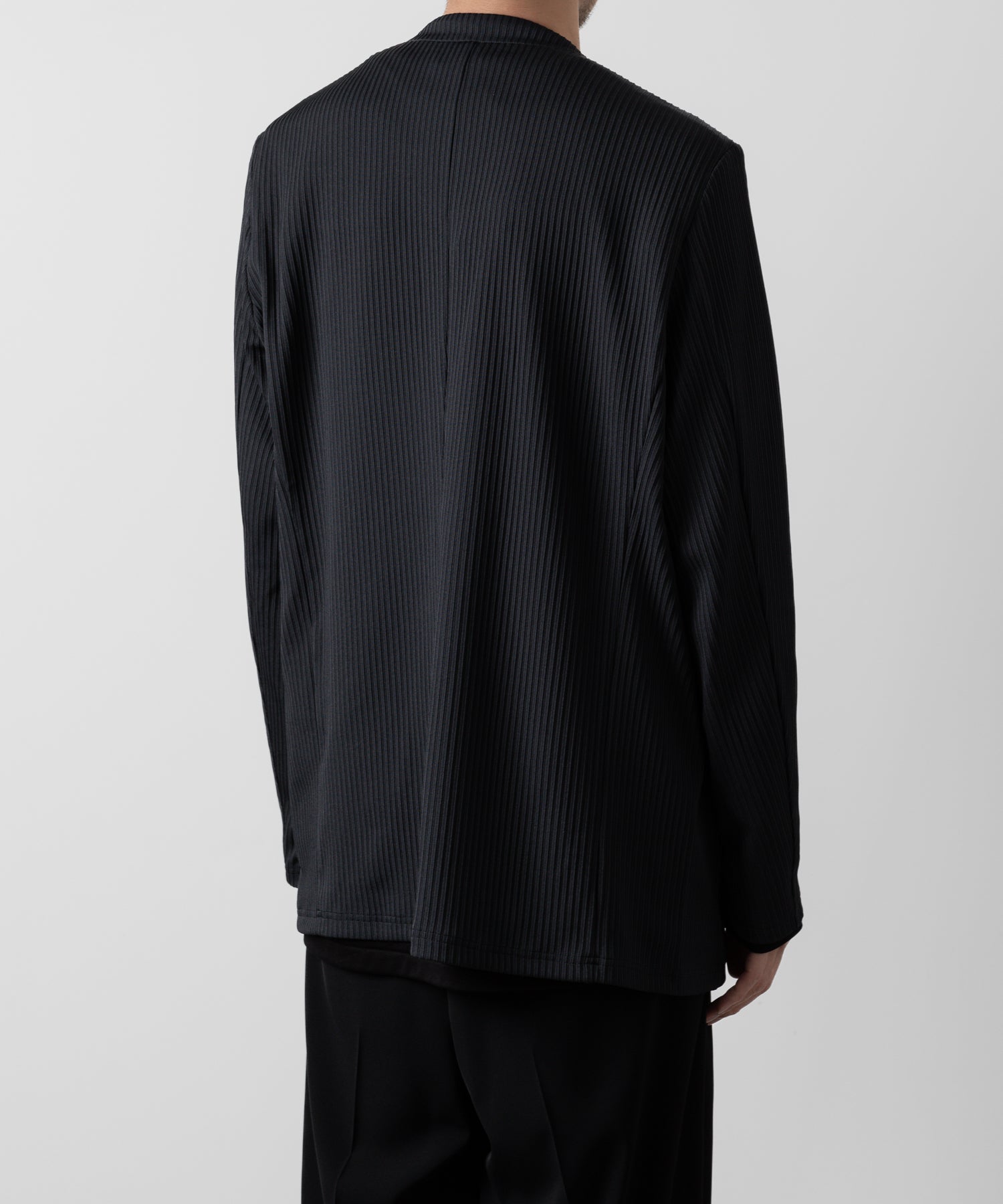 ATTACHMENT アタッチメントのPE STRETCH RIB COLLARLESS CARDIGAN - D.GRAY 公式通販サイトsession福岡セレクトショップ