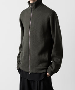 ato(アトウ)のSTAND COLLAR ZIP CARDIGAN  - KHAKI公式通販サイトsession福岡セレクトショップ