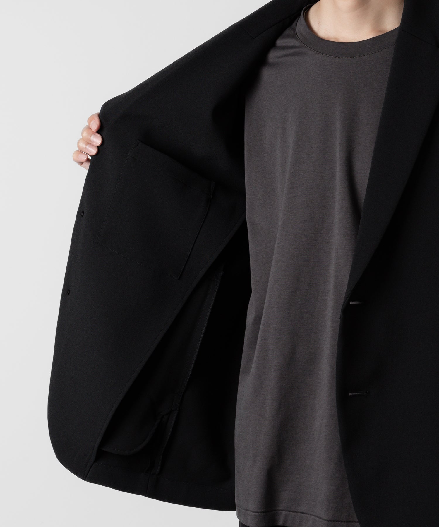 ATTACHMENT アタッチメントのPE STRETCH DOUBLE CLOTH OVERSIZED 2B JACKET - BLACK 公式通販サイトsession福岡セレクトショップ