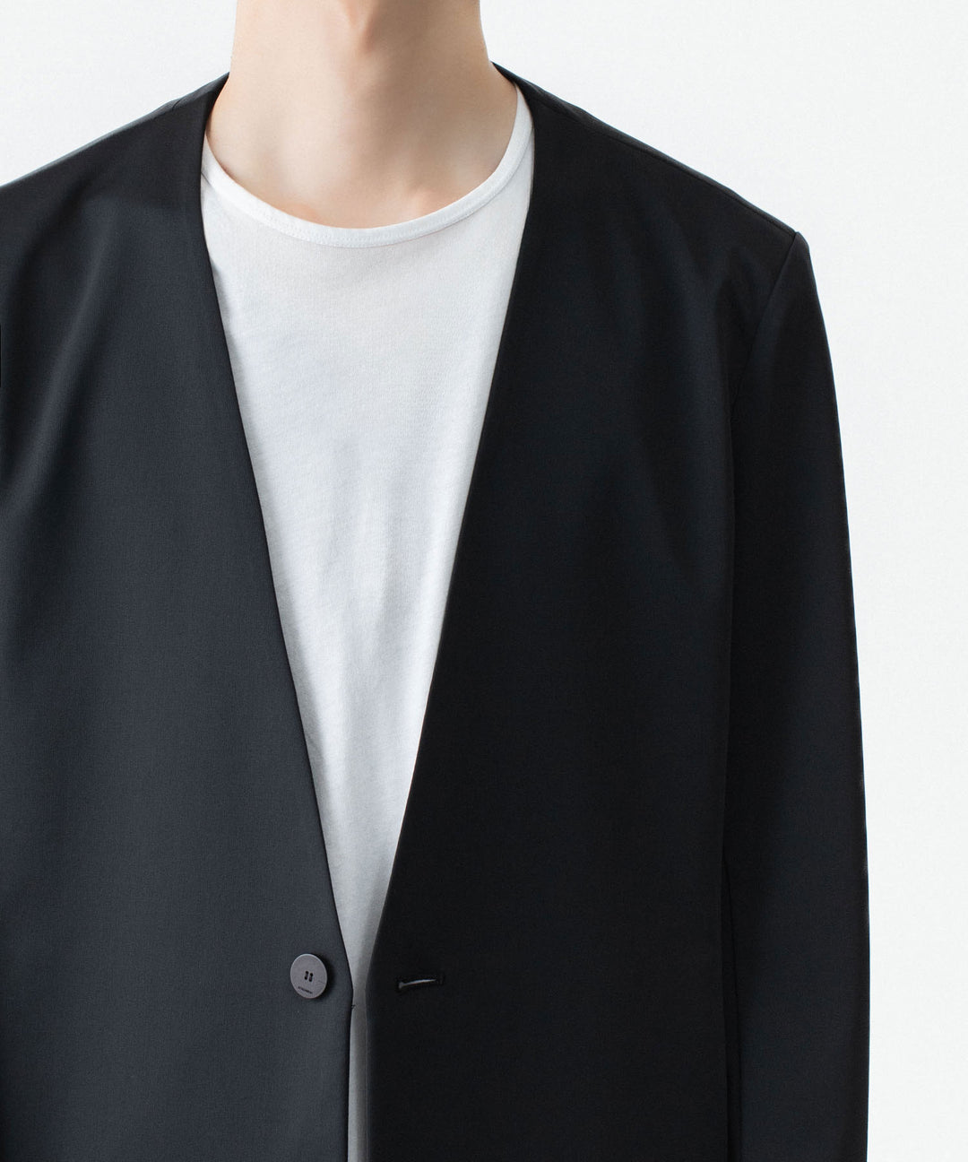 ATTACHMENT / EXCLUSIVE ITEMアタッチメントのLUCA MATTE TWIST COLLARLESS JKT - BLACKの公式通販サイトsession福岡セレクトショップ