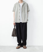 画像をギャラリービューアに読み込む, ATTACHMENT アタッチメントのWO/PE STRIPE OPEN COLLAR S/S SHIRT - S.GRAYの公式通販サイトsession福岡セレクトショップ
