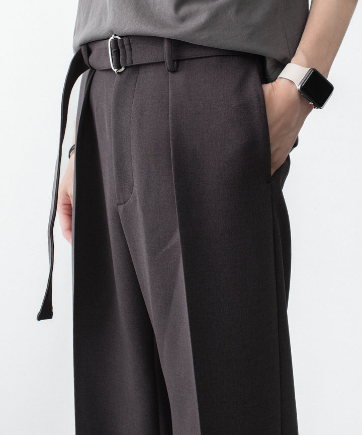 ATTACHMENT アタッチメントのPE STRETCH DOUBLE CLOTH BELTED STRAIGHT TROUSERS - D.BROWNの公式通販サイトsession福岡セレクトショップ