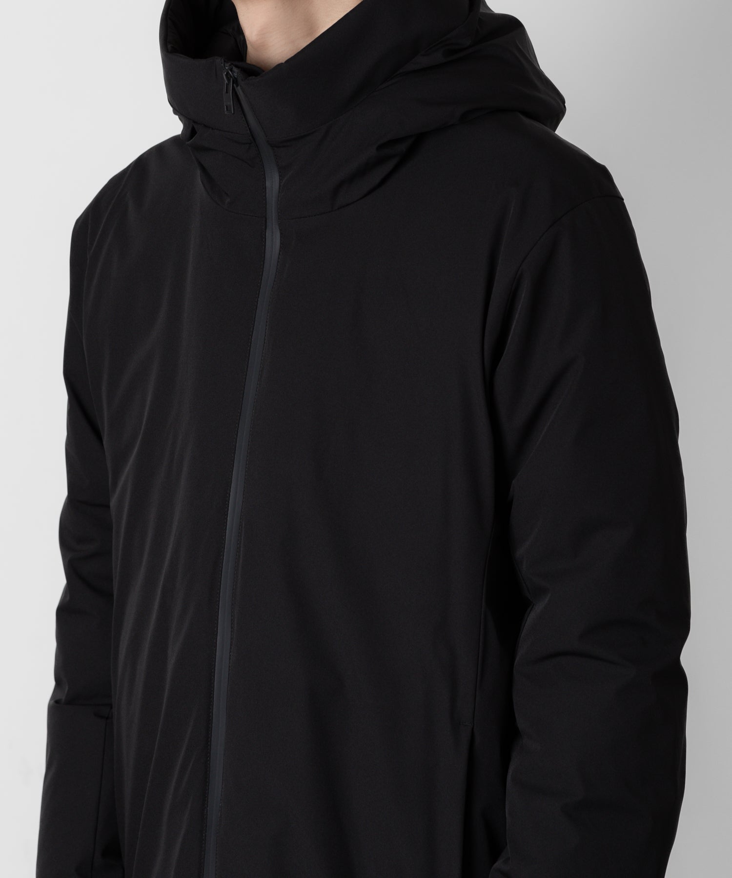 ATTACHMENT アタッチメントの3LAYER LIGHT TAFFETA HOODED DOWN JACKET - BLACK 公式通販サイトsession福岡セレクトショップ