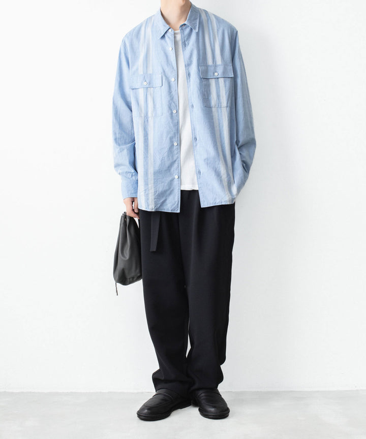 ATTACHMENT アタッチメントのCO/TEN JACQUARD LAWN PATCH POCKET L/S SHIRT - S.BLUEの公式通販サイトsession福岡セレクトショップ