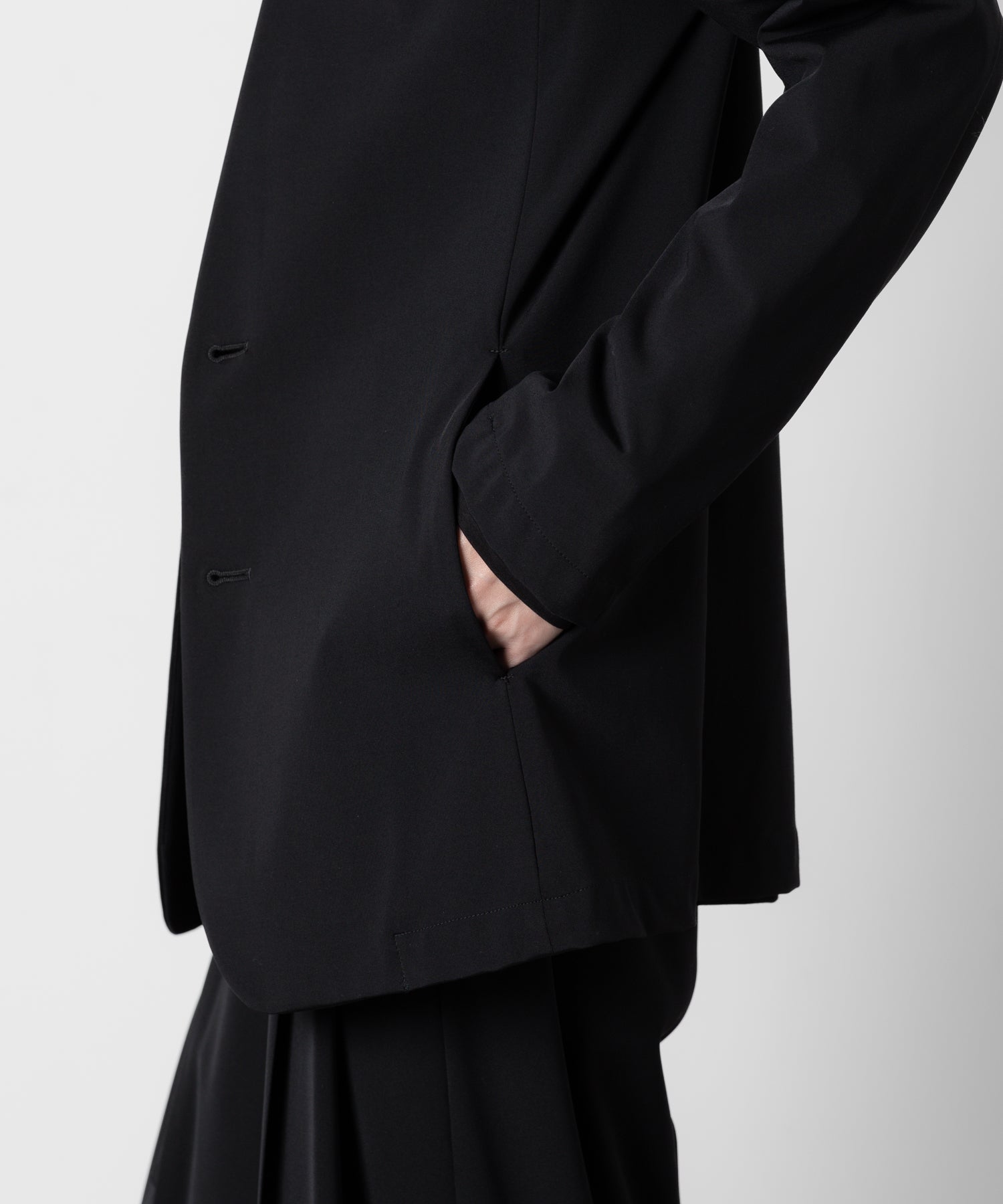 ATTACHMENT アタッチメントのNY/CO STRETCH JERSEY COLLARLESS JACKET - BLACK 公式通販サイトsession福岡セレクトショップ