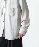 画像をギャラリービューアに読み込む, ATTACHMENT アタッチメントのLY/SI LAWN PATCH POCKET OPEN COLLAR L/S SHIRT - L.KH GRAYの公式通販サイトsession福岡セレクトショップ
