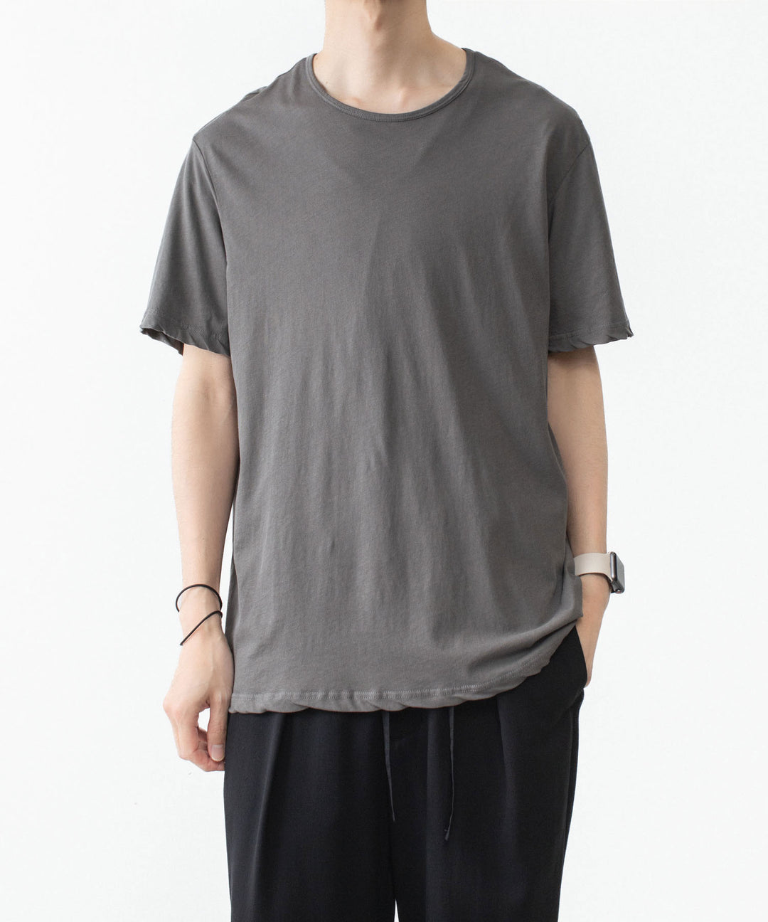 ATTACHMENT アタッチメントの100/3 HIGH TWIST JERSEY SLIM FIT S/S TEE - GRAYの公式通販サイトsession福岡セレクトショップ