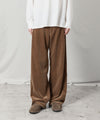 【 ATTACHMENT 】FINX CO CORDUROY 1TUCK WIDE TROUSERS - CAMEL
