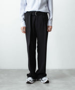 画像をギャラリービューアに読み込む, ATTACHMENT アタッチメントのPE STRETCH DOUBLE CLOTH BELTED STRAIGHT TROUSERS - BLACKの公式通販サイトsession福岡セレクトショップ
