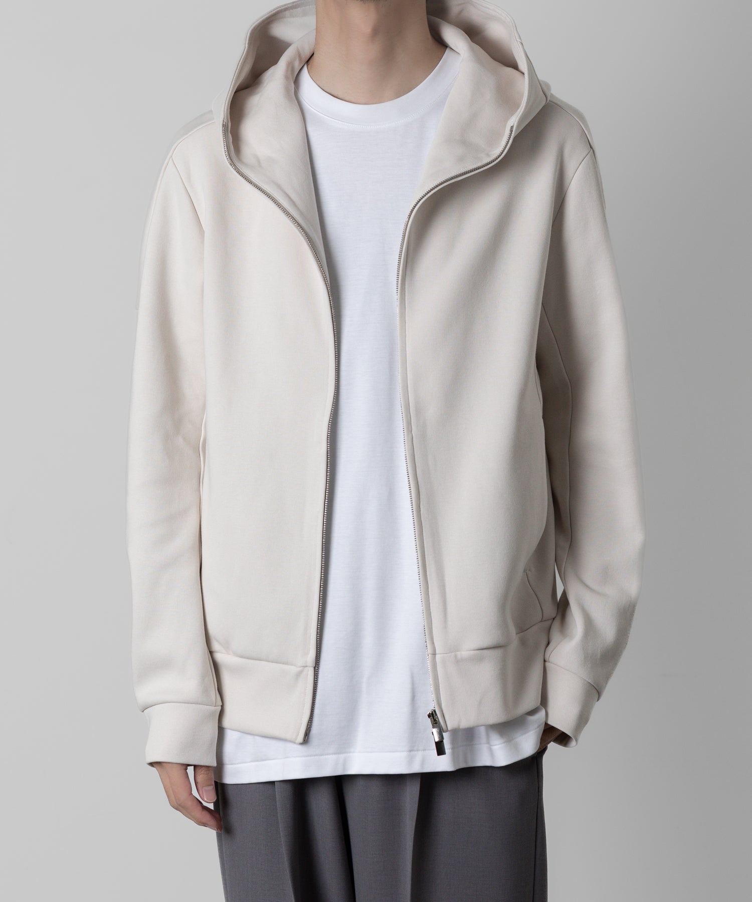 ATTACHMENT アタッチメント-LIMITED-のCO/PE DOUBLE FACE KNIT ZIP UP HOODIE - OFF WHITEの公式通販サイトsession福岡セレクトショップ